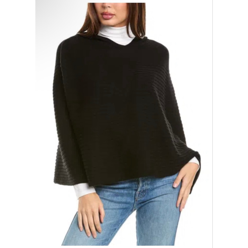 NWT Forte Cashmere Hooded Poncho One Size